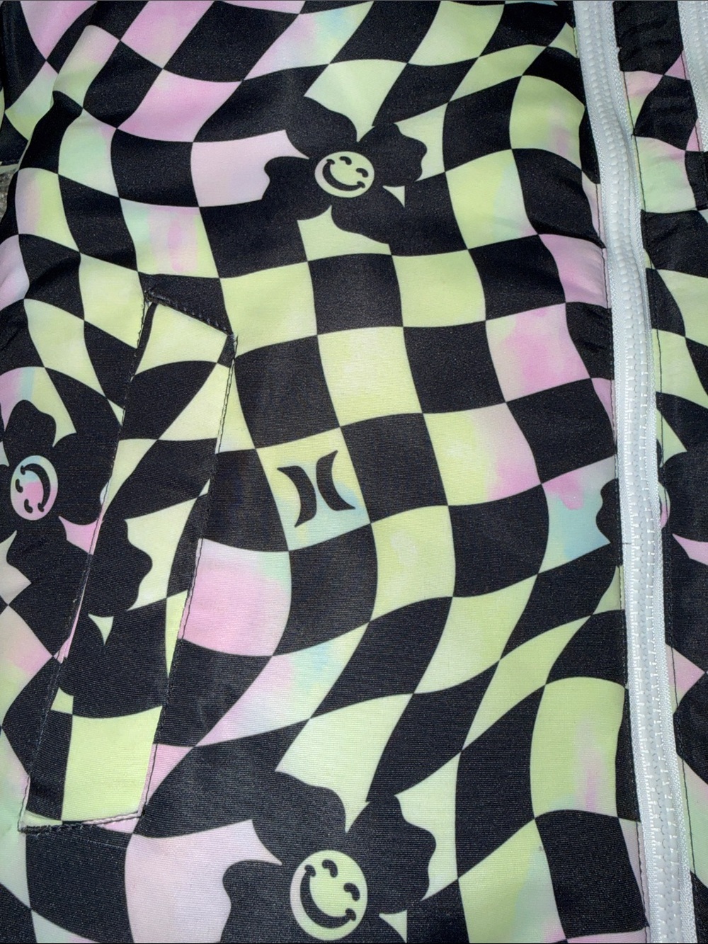Hurley Kids Checkerboard Hooded Puffer Jacket (M 7/8) - Picture 2 of 10